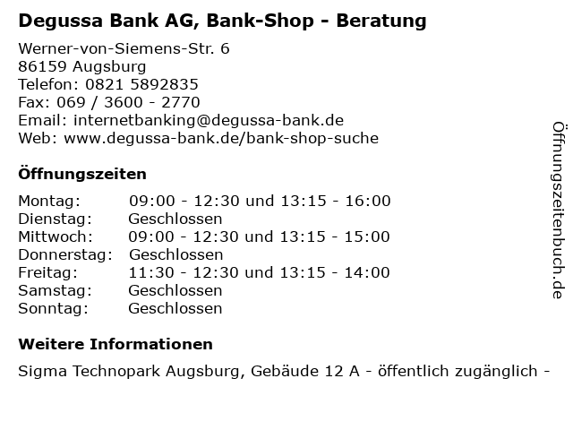 Degussa Bank Filialen Augsburg Projectsforschool Com