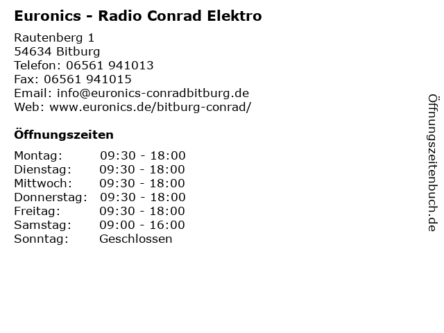 ᐅ Öffnungszeiten „Euronics Radio Conrad Elektro