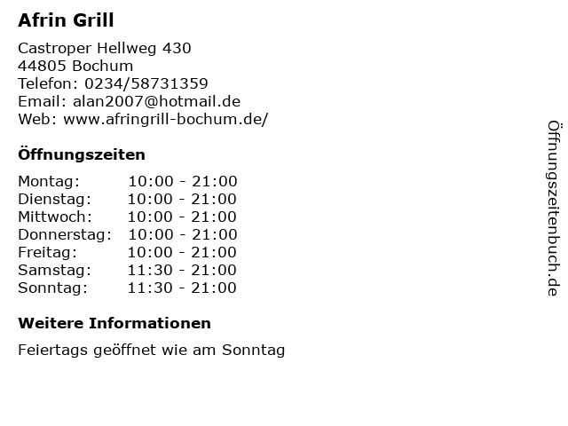 ᐅ Grill“ | Castroper Hellweg 430 in Bochum