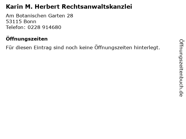 ᐅ Offnungszeiten Karin M Herbert Rechtsanwaltskanzlei Am