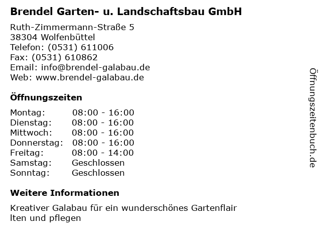 ᐅ Offnungszeiten Jorg Brendel Brendel Garten U Landschaftsbau