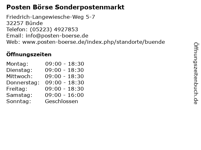 20+ Posten boerse buende oeffnungszeiten