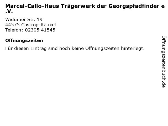 ᐅ Offnungszeiten Marcel Callo Haus Tragerwerk Der