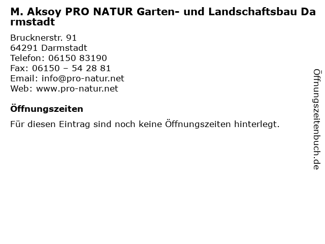 ᐅ Offnungszeiten M Aksoy Pro Natur Garten Und Landschaftsbau