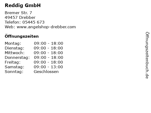 ᐅ Öffnungszeiten „Reddig GmbH“