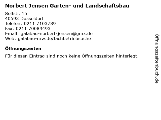 ᐅ Offnungszeiten Norbert Jensen Garten Und Landschaftsbau