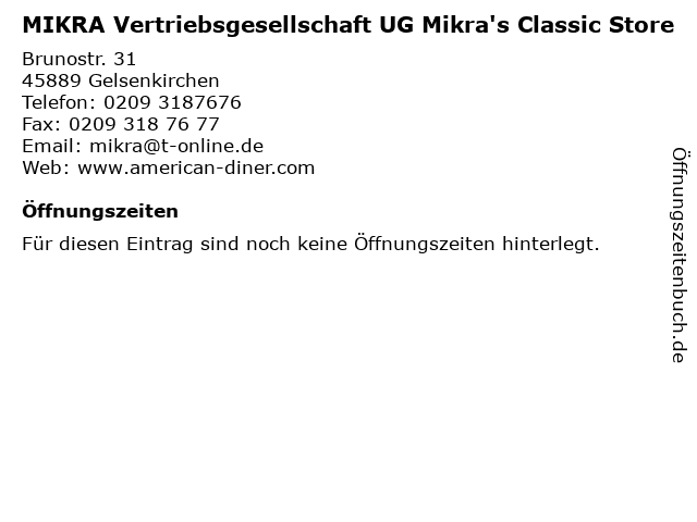 ᐅ Öffnungszeiten „MIKRA Vertriebsgesellschaft UG Mikra's