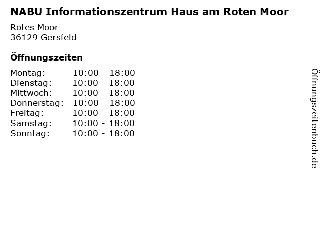 ᐅ Offnungszeiten Nabu Informationszentrum Haus Am Roten Moor