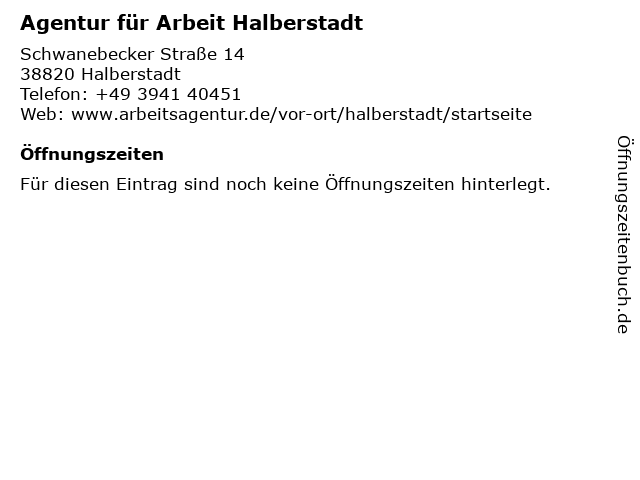 ᐅ Offnungszeiten Agentur Fur Arbeit Halberstadt Schwanebecker Strasse 14 In Halberstadt