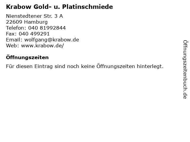 ᐅ Offnungszeiten Krabow Gold U Platinschmiede Nienstedtener Str 3 A In Hamburg