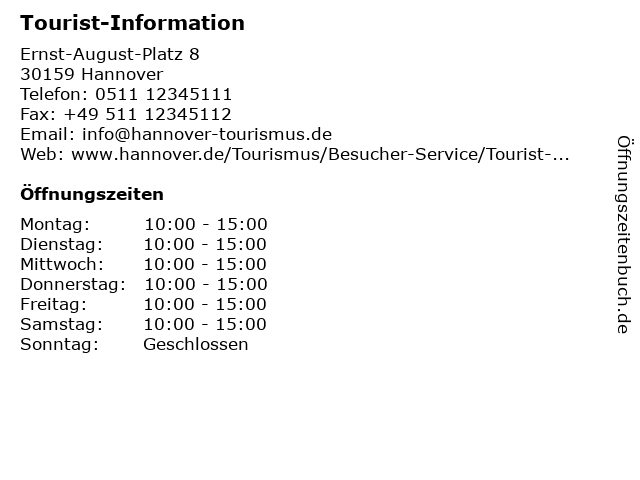 Tourist-Information in Hannover: Adresse und Öffnungszeiten