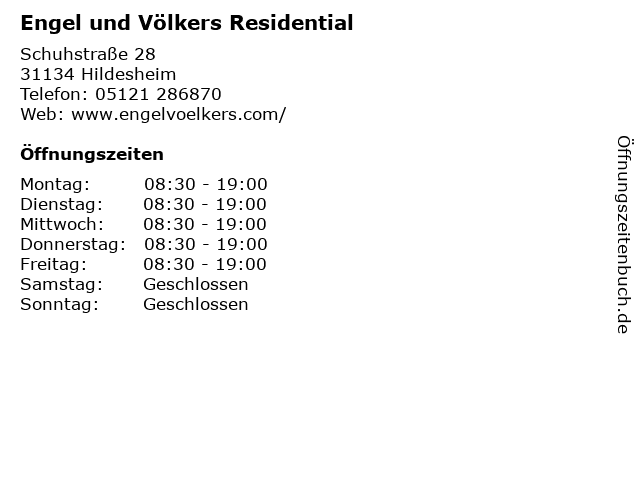 ᐅ Offnungszeiten Engel Und Volkers Residential Schuhstrasse 28 In Hildesheim