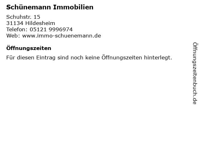 ᐅ Offnungszeiten Schunemann Immobilien Schuhstr 15 In Hildesheim