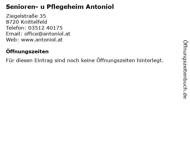 á… Offnungszeiten Senioren U Pflegeheim Antoniol Ziegelstrasse 35 In Knittelfeld