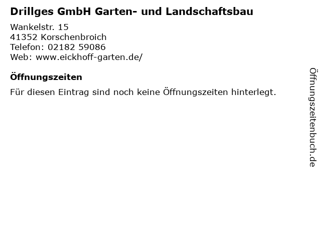 ᐅ Offnungszeiten Drillges Gmbh Garten Und Landschaftsbau