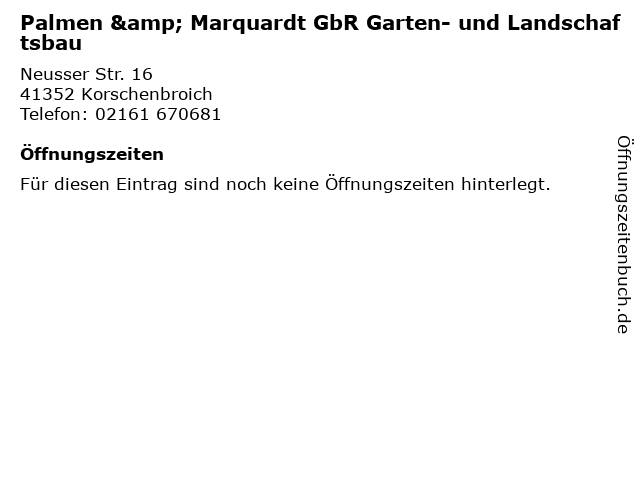 ᐅ Offnungszeiten Palmen Marquardt Gbr Garten Und