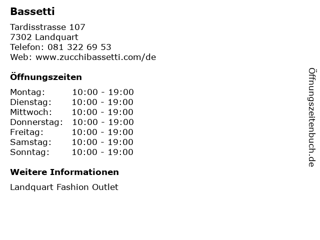 ᐅ Öffnungszeiten „Bassetti“