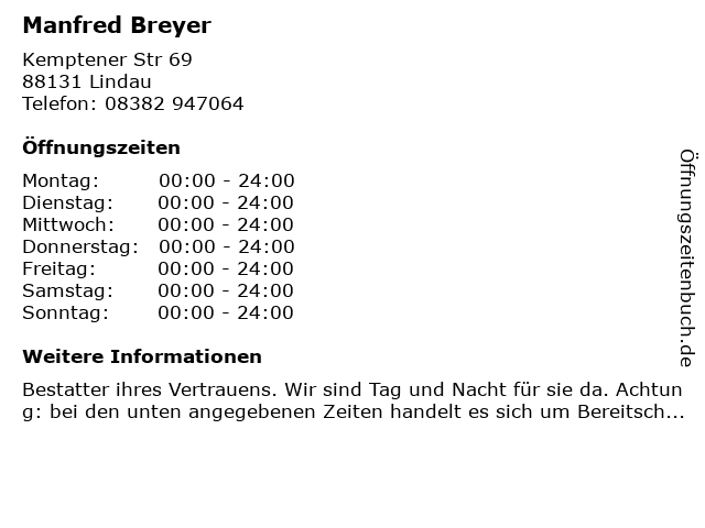 á… Offnungszeiten Manfred Breyer Kemptener Str 69 In Lindau