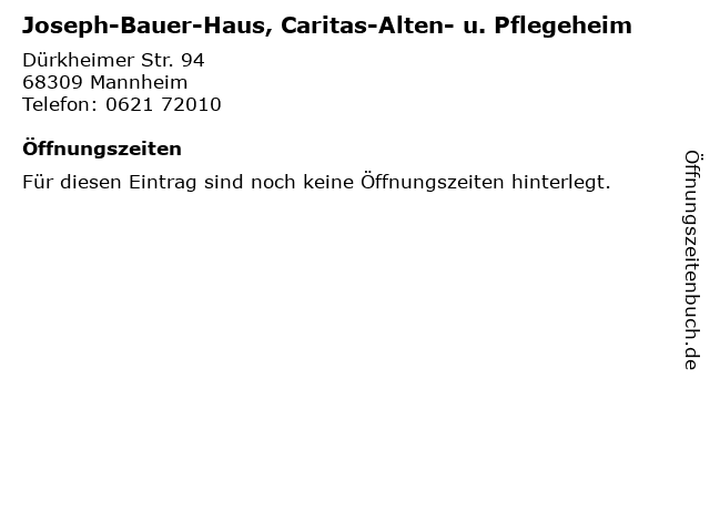 ᐅ Offnungszeiten Joseph Bauer Haus Caritas Alten U Pflegeheim