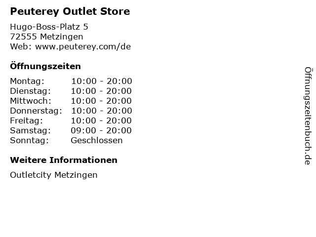 ᐅ Offnungszeiten Peuterey Outlet Store Hugo Boss Platz 5 In Metzingen