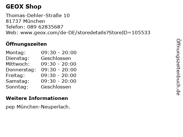 ᐅ „GEOX Shop“ 10 in München