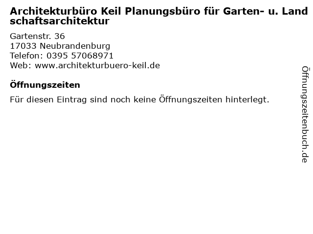 ᐅ Offnungszeiten Architekturburo Keil Planungsburo Fur Garten U