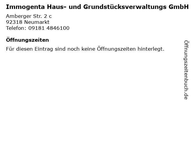 ᐅ Öffnungszeiten „Immogenta Haus und