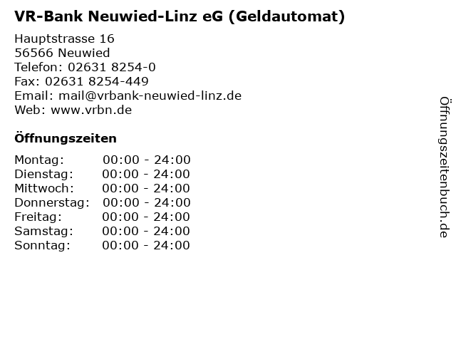 á… Offnungszeiten Vr Bank Neuwied Linz Eg Geldautomat Hauptstrasse 16 In Neuwied