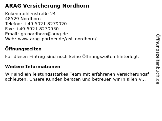 ᐅ Offnungszeiten Arag Versicherung Nordhorn Bentheimer Strasse 98 In Nordhorn