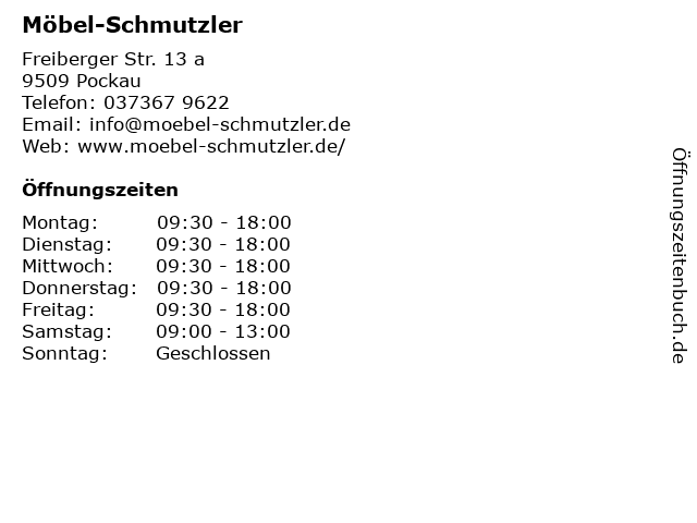 ᐅ Öffnungszeiten „Möbel Schmutzler“ Freiberger str. 13