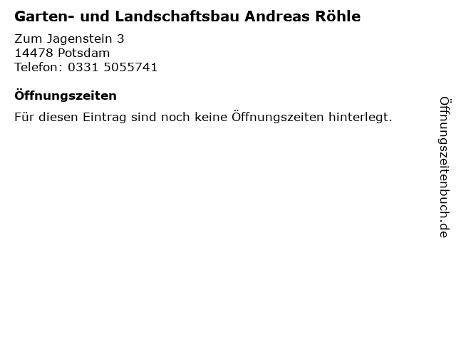 ᐅ Offnungszeiten Garten Und Landschaftsbau Andreas Rohle Zum