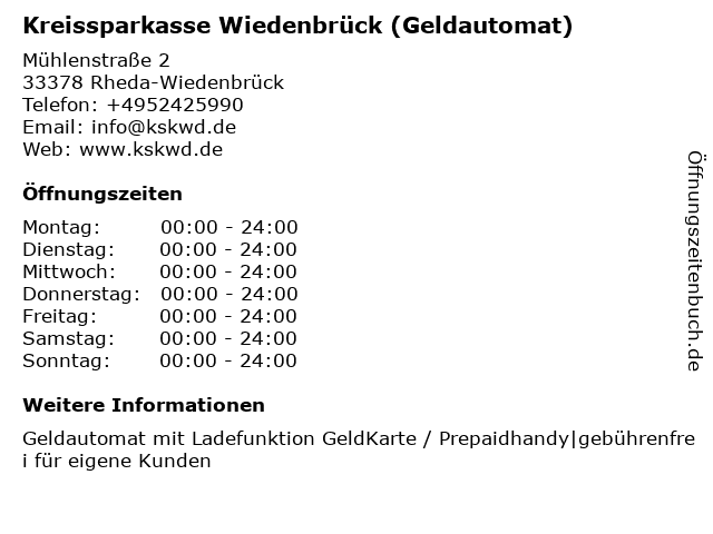 ᐅ Offnungszeiten Kreissparkasse Wiedenbruck Geldautomat Ttm Tankstelle Gans Muhlenstr 2 In Rheda Wiedenbruck