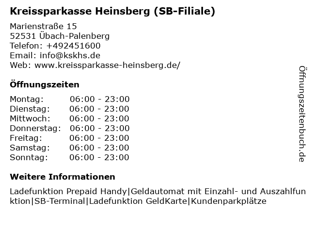 ᐅ Offnungszeiten Kreissparkasse Heinsberg Filiale Marienberg Marienstrasse 15 In Ubach Palenberg