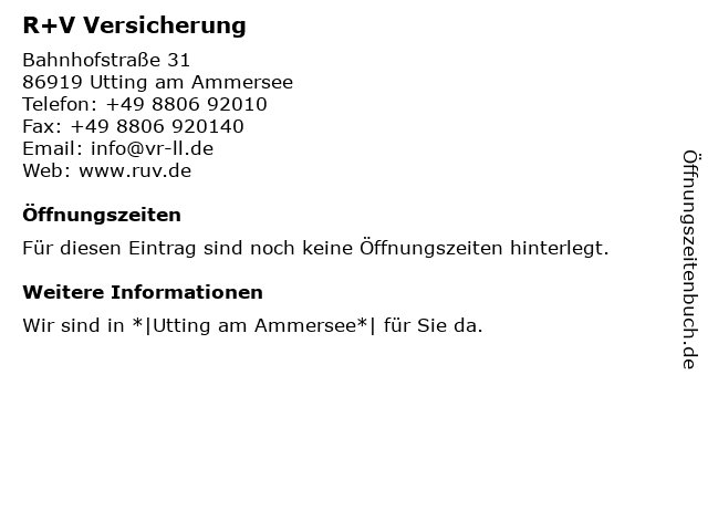 á… Offnungszeiten Vr Bank Landsberg Ammersee Eg Geldautomat Geschaftsstelle Bahnhofstrasse 31 In Utting