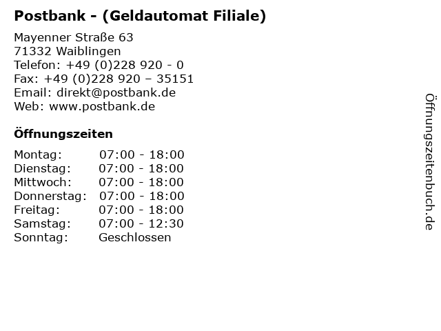 postbank kirchheim teck telefon nummer suchen