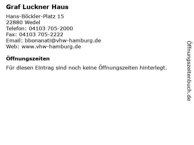 ᐅ Offnungszeiten Graf Luckner Haus Hans Bockler Platz 15 In Wedel