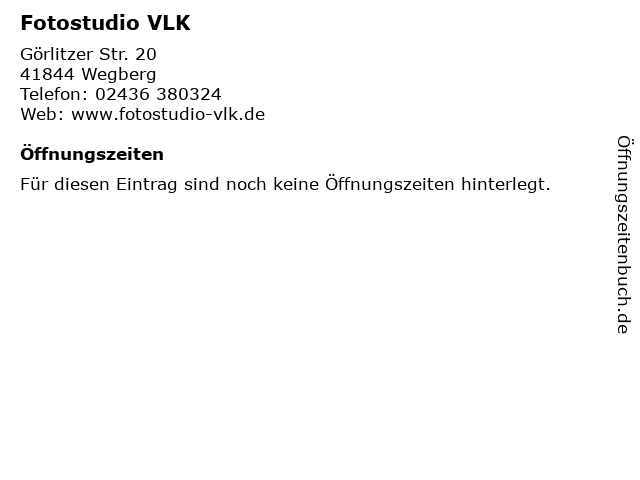 ᐅ Offnungszeiten Fotostudio Vlk Gorlitzer Str In Wegberg