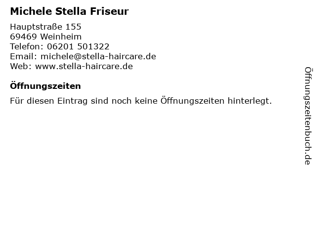 ᐅ Offnungszeiten Michele Stella Friseur Hauptstrasse 155 In Weinheim